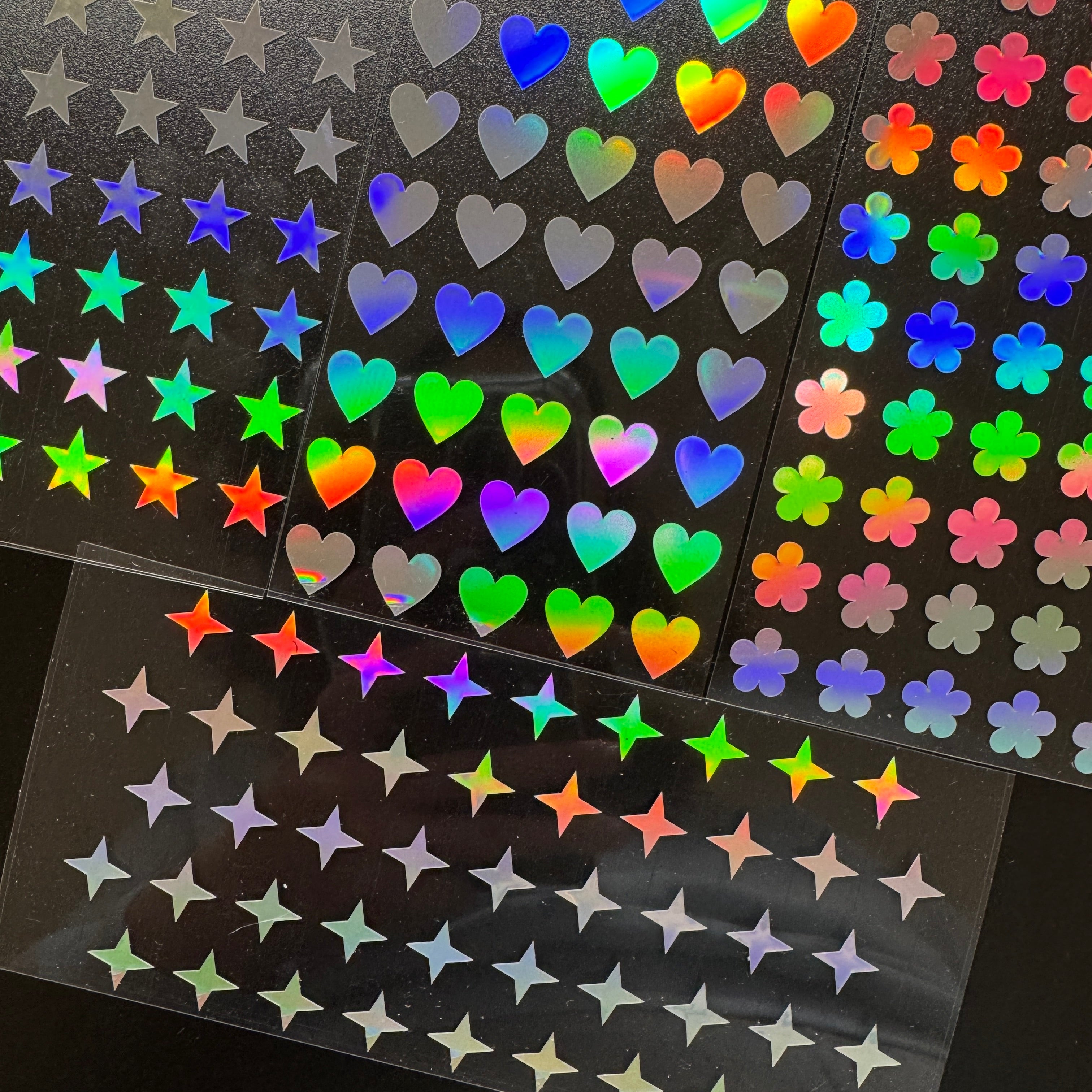 Holographic stickers, kpop stickers, toploader stickers